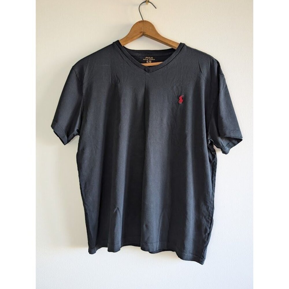 Polo Ralph Lauren Shirt Men's Size Large Short Sleeve Black‎ Classic Fit Preppy